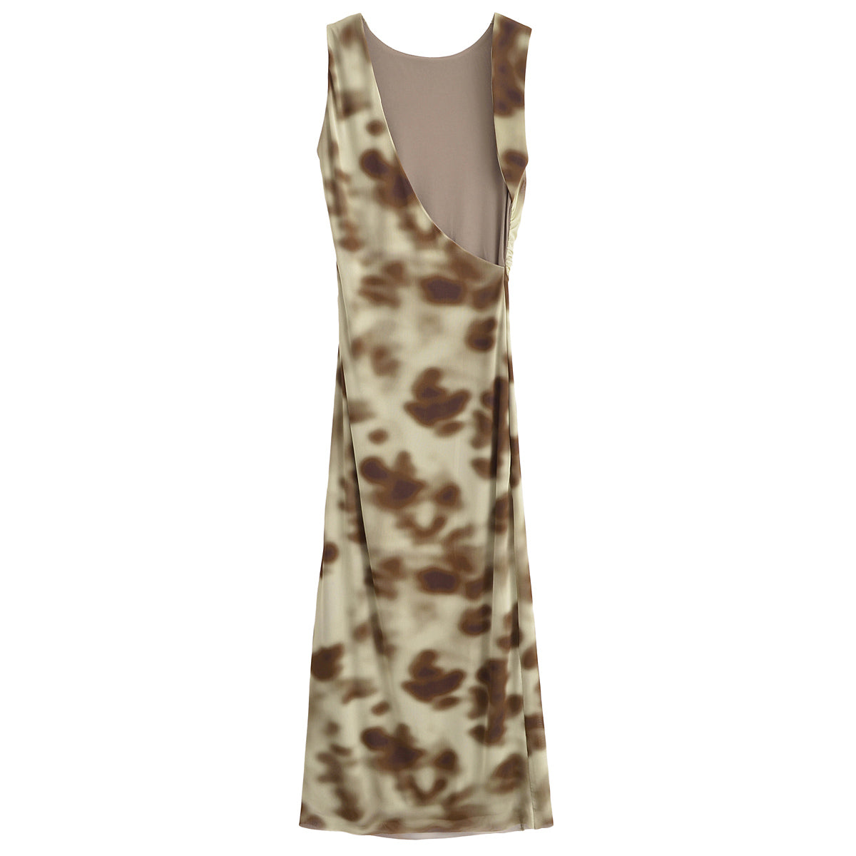 Women Pleated Silk Net Printing Midi Dress
