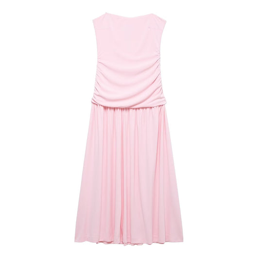 Vestido tubo plisado sexy, dulce y picante para mujer en primavera.