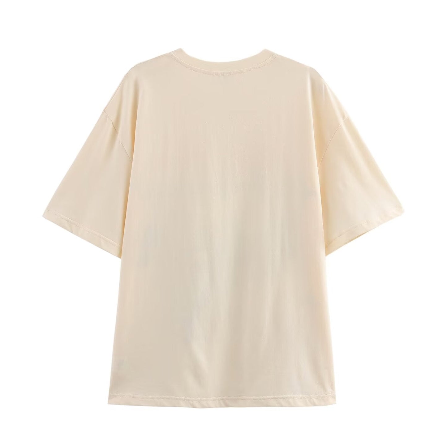 Camiseta holgada con estampado minimalista para mujer