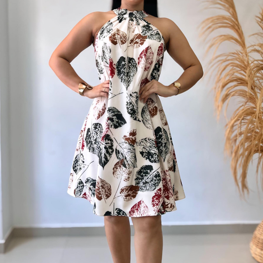 Printed Halter Summer Dress