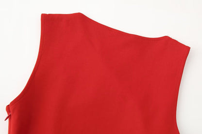 Vestido corto plisado informal de primavera y verano para mujer