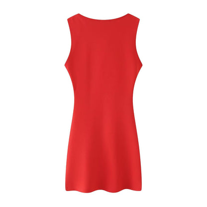 Vestido corto plisado informal de primavera y verano para mujer