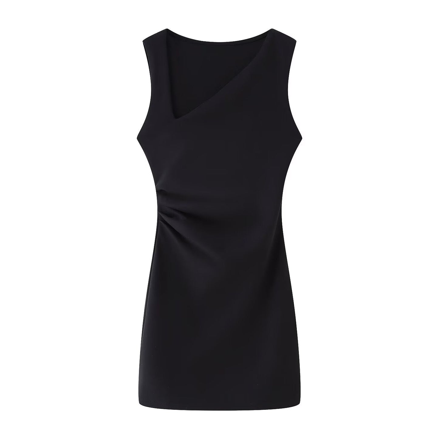 Vestido corto plisado informal de primavera y verano para mujer