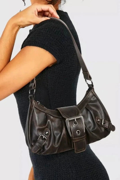 Sage Buckle Shoulder Bag