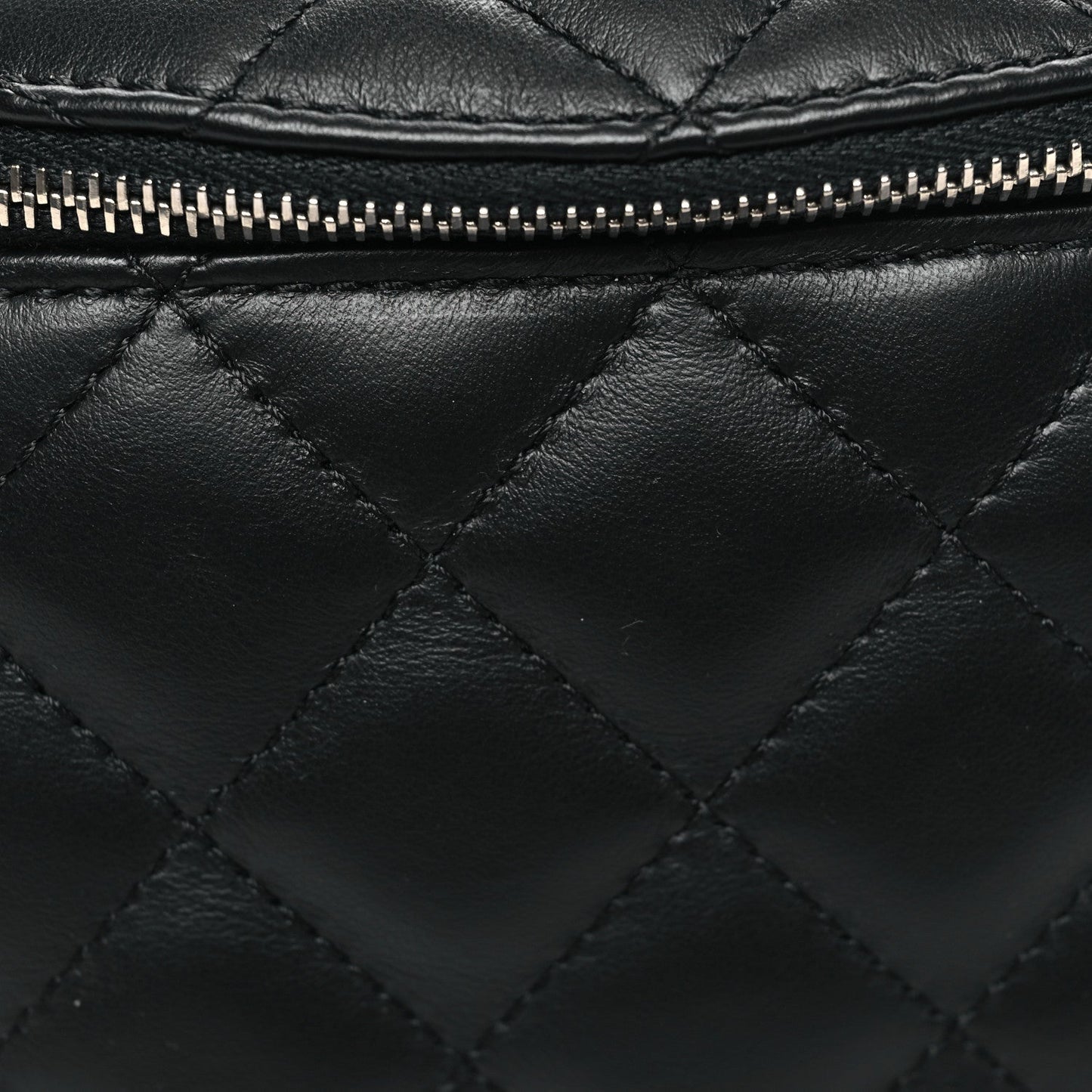 Calfskin Quilted Waist Belt Bag Black