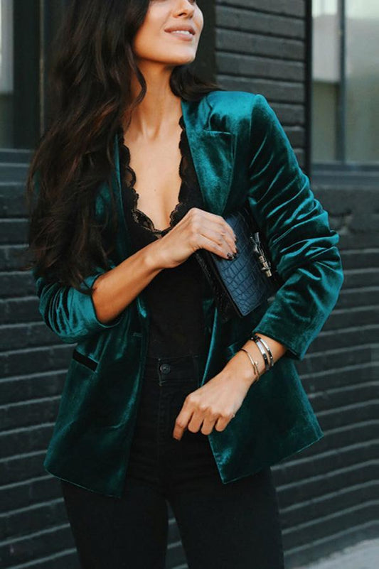 Blazer de terciopelo elegante de influencer