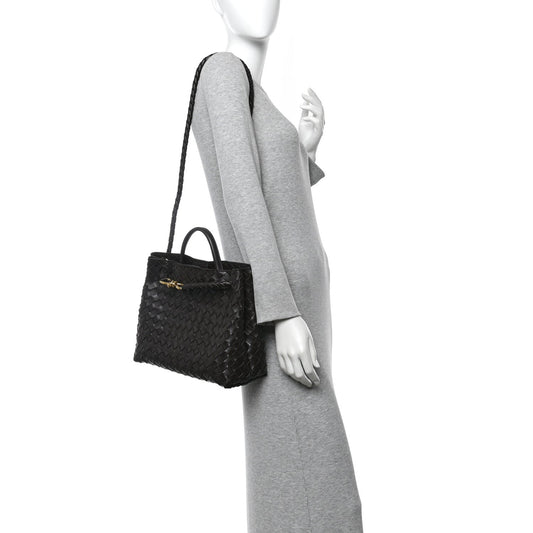 Nappa Intrecciato Medium Andiamo Shoulder Bag Fondant