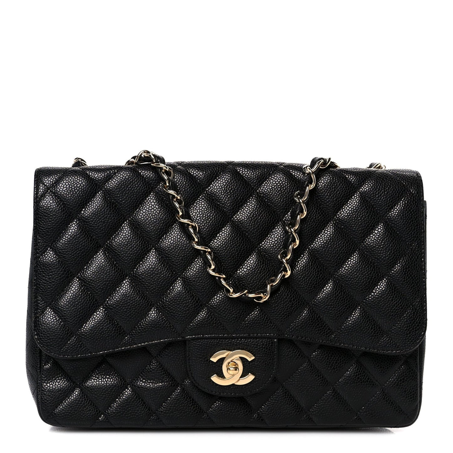 Caviar Quilted Jumbo Single Flap Black
