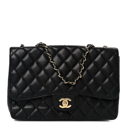 Caviar Quilted Jumbo Single Flap Black