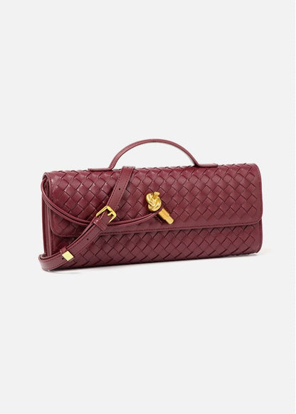 Maribel - Woven Leather Crossbody Bag with Top Handle