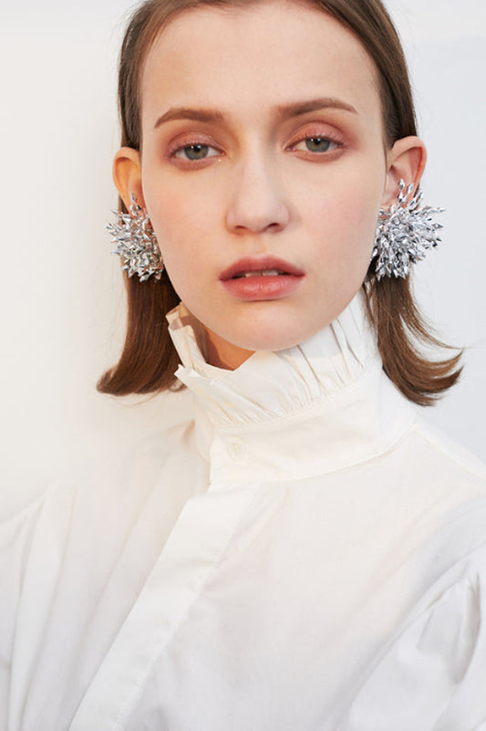 Floral Silver Earrings