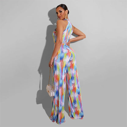 Mono informal estampado de rayas de colores para mujer