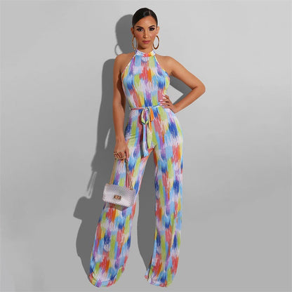 Mono informal estampado de rayas de colores para mujer