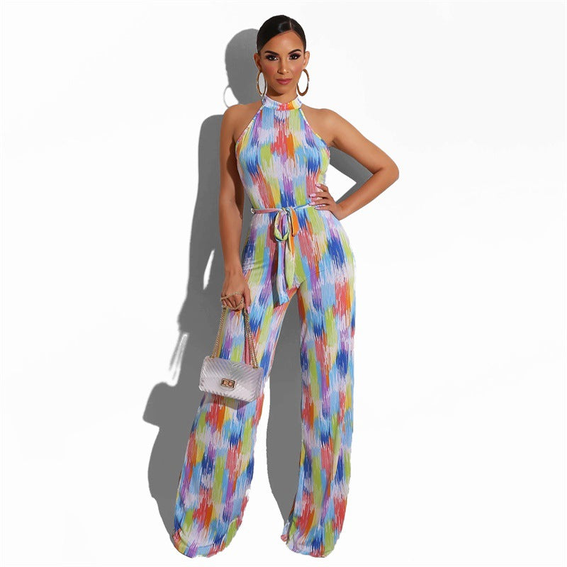 Mono informal estampado de rayas de colores para mujer