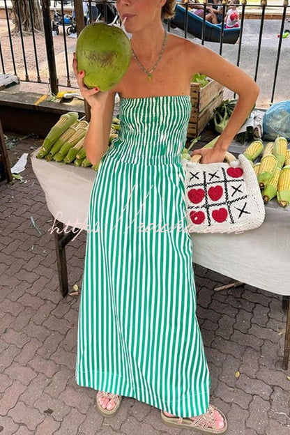 Retro Revival Sleeveless Off-shoulder Elastic Pleated Maxi Dress