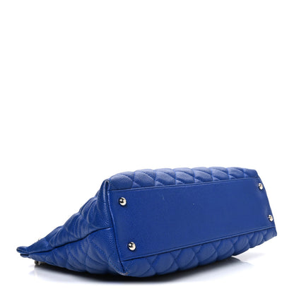 Caviar Quilted Easy Zip Tote Cobalt Blue