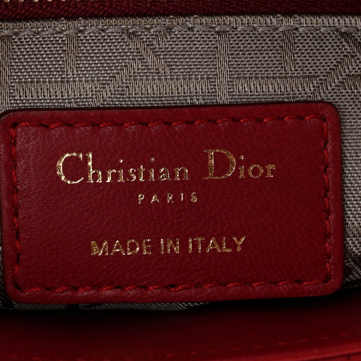 Lambskin Cannage Mini Lady Dior Red