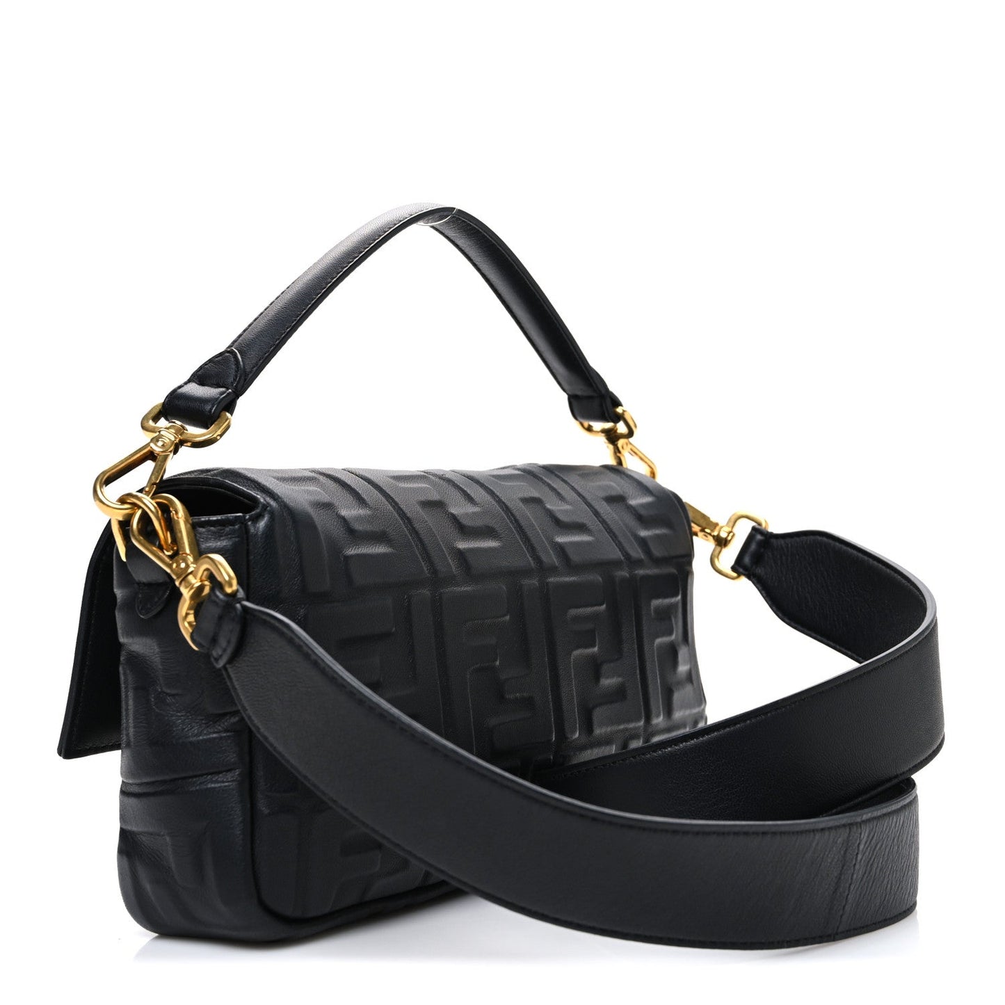 Nappa FF 1974 Embossed Baguette Black
