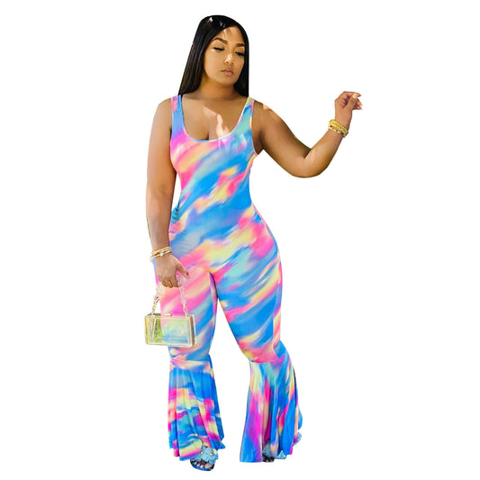 Ropa de mujer Mono con chaleco degradado y cuerno para mujer