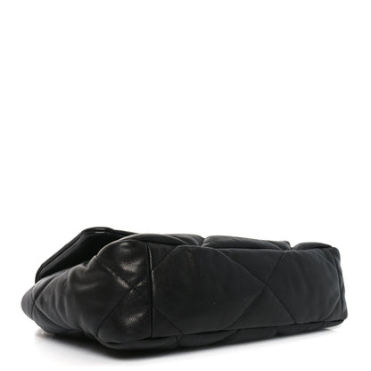 Goatskin Quilted Medium Chanel 19 Flap Black