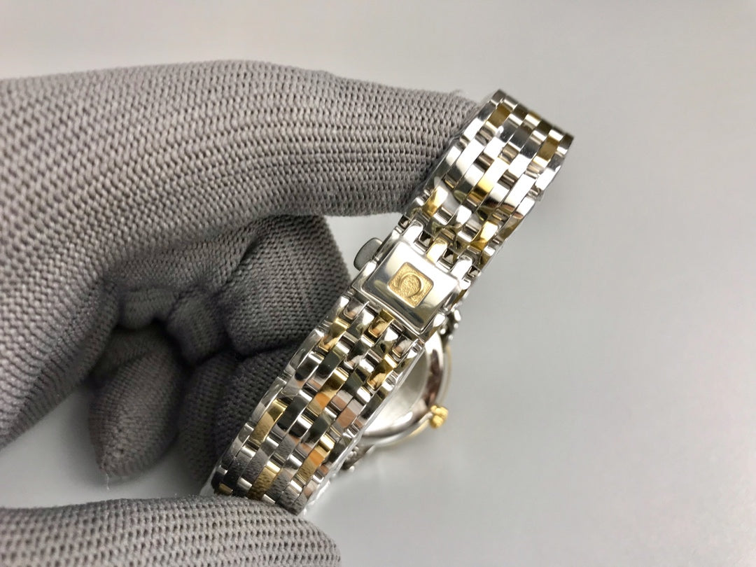 Omega De Ville 32.7mm Silver Gold White Dial