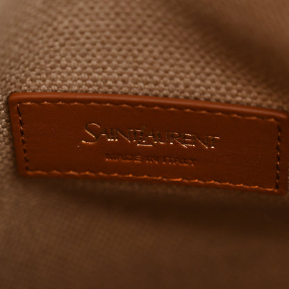 Canvas Calfskin Small Bucket Bag Desert Dust Brick