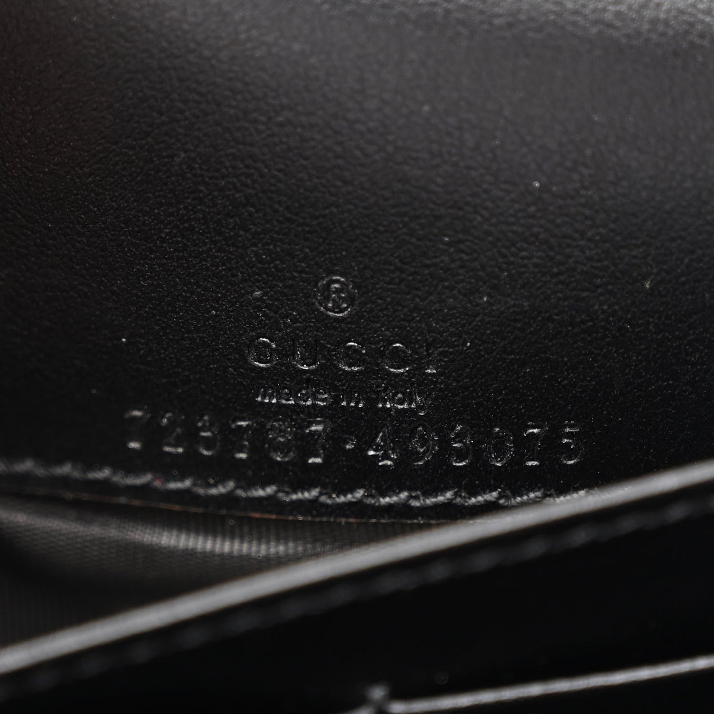 Calfskin GG Matelasse Chain Wallet Black