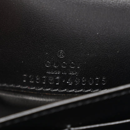 Calfskin GG Matelasse Chain Wallet Black