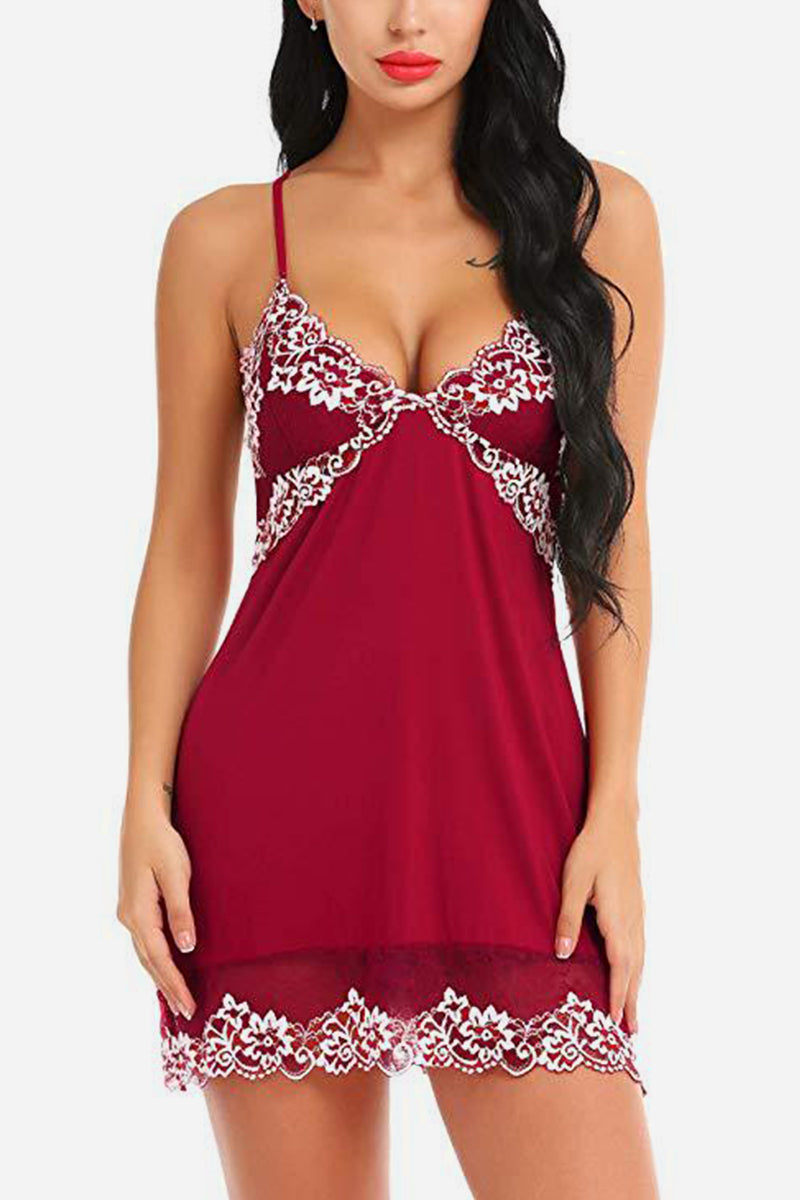 Camisón de encaje con tirantes sexy (3 colores)