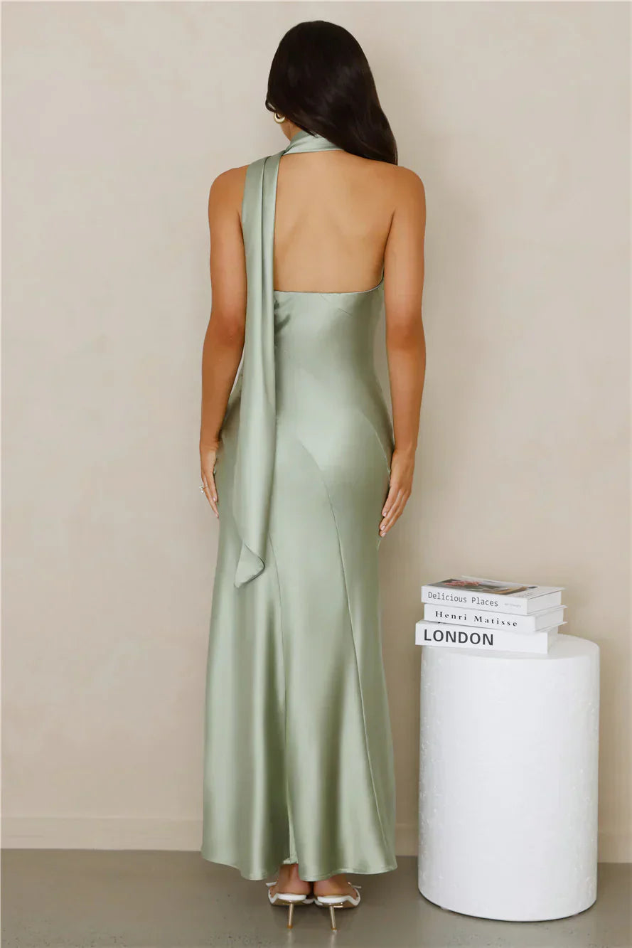 Kissed By Moonlight Satin Maxi Dress