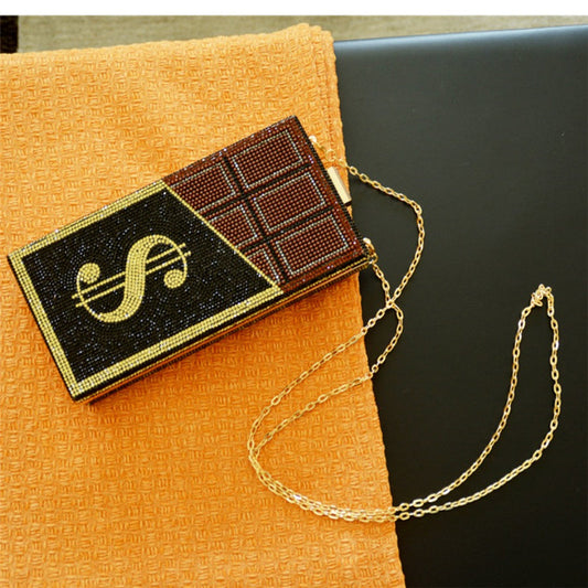 Bolso bandolera con correa de cadena y patchwork de moda