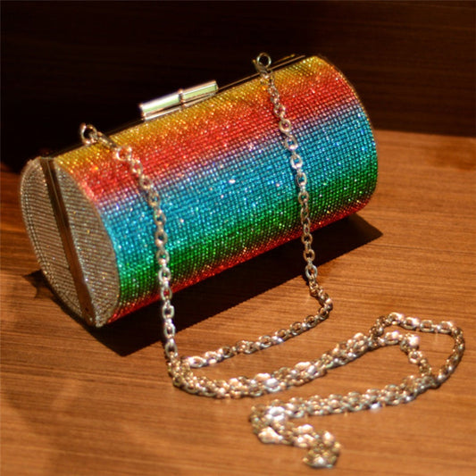 Bolso bandolera con correa de cadena y patchwork de moda
