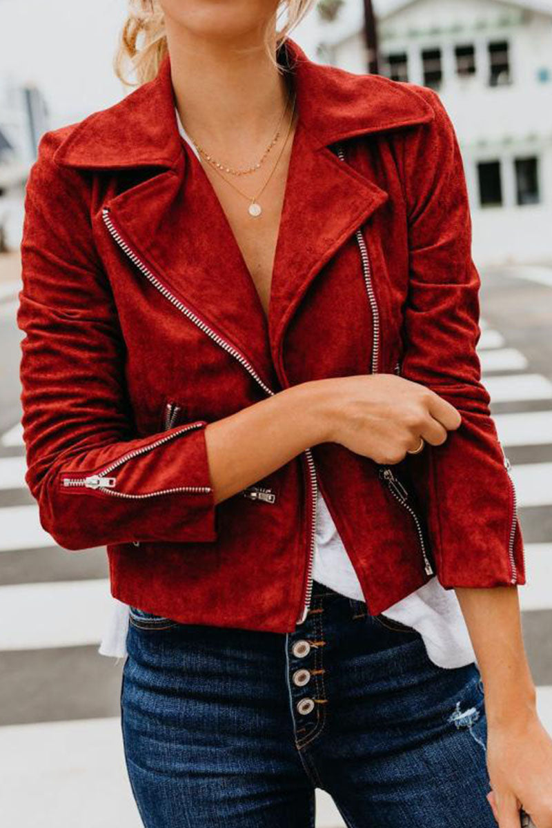 Cárdigan liso de moda urbana con cuello vuelto