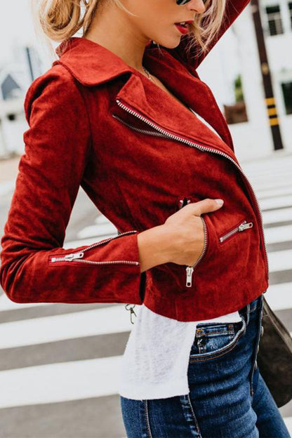 Cárdigan liso de moda urbana con cuello vuelto