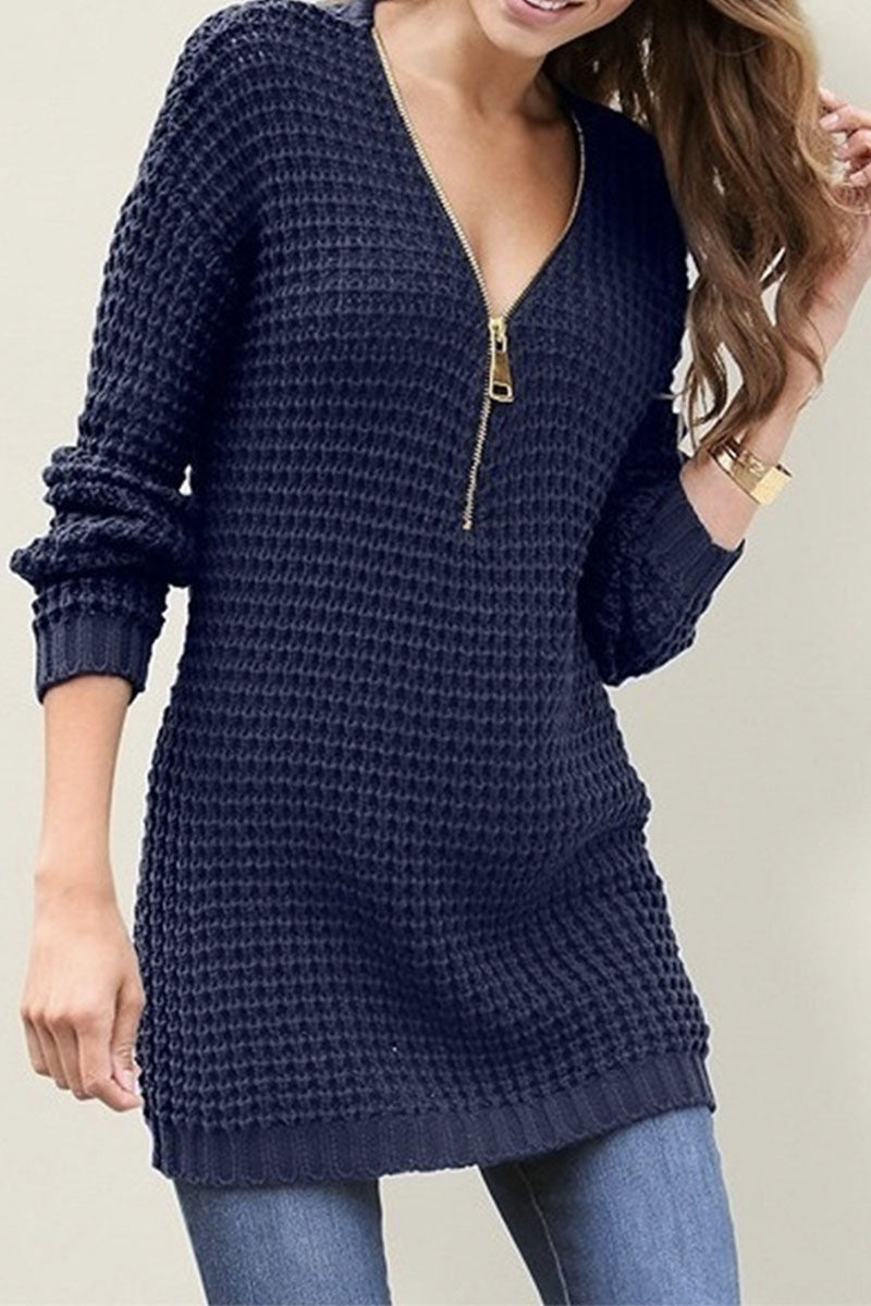 Vestidos rectos con escote en V y abertura en la parte superior, de moda diaria