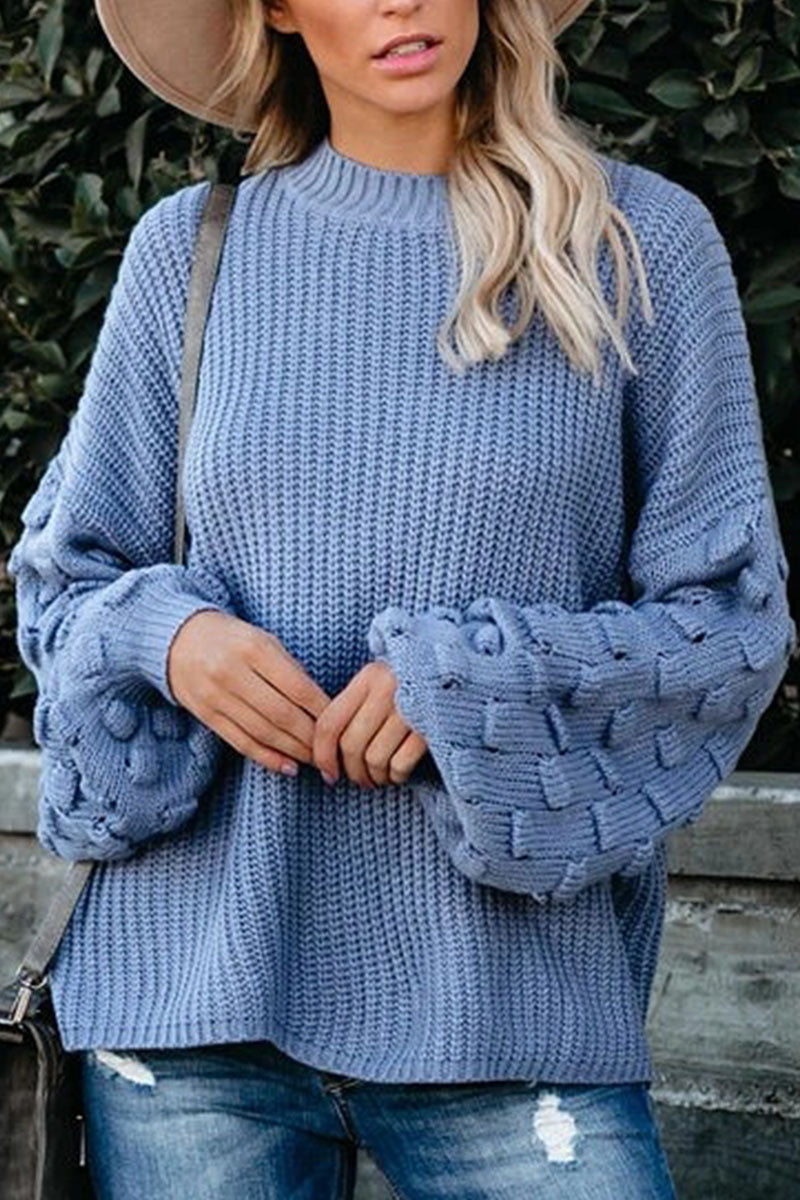 Suéteres de cuello redondo con parches lisos de moda urbana (3 colores)
