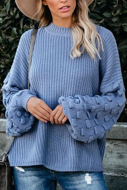 Suéteres de cuello redondo con parches lisos de moda urbana (3 colores)