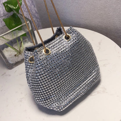 Bolso bandolera de moda con correa de cadena y diamantes de imitación