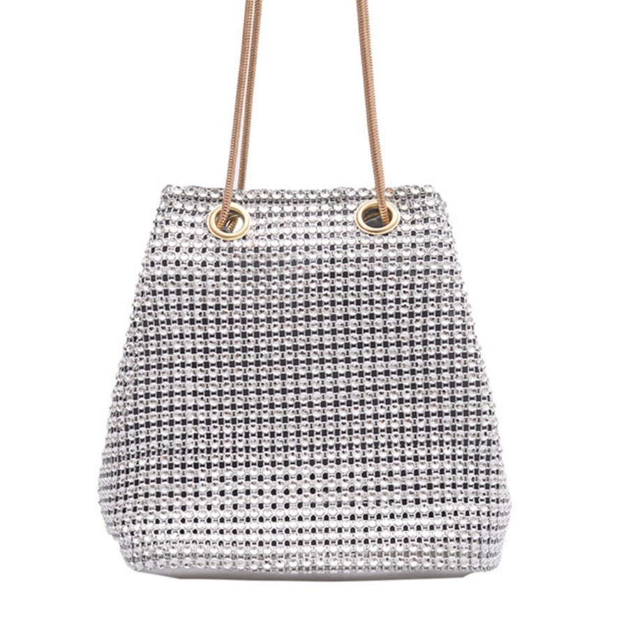 Bolso bandolera de moda con correa de cadena y diamantes de imitación