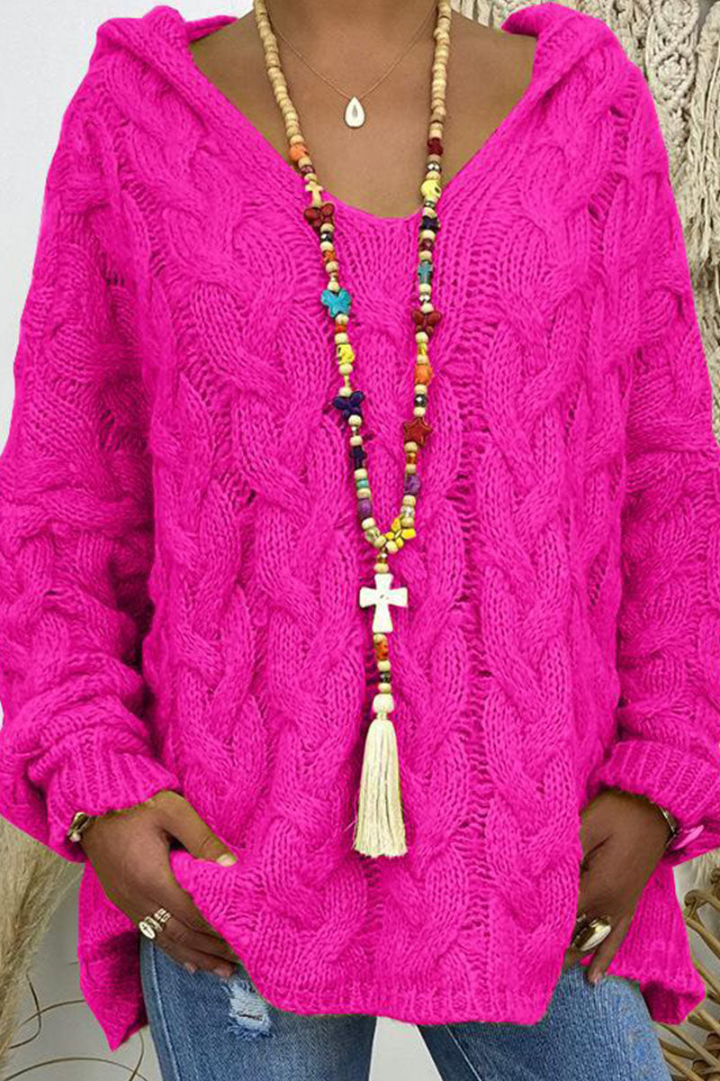 Suéteres con capucha y cuello de parches lisos de moda urbana (16 colores)