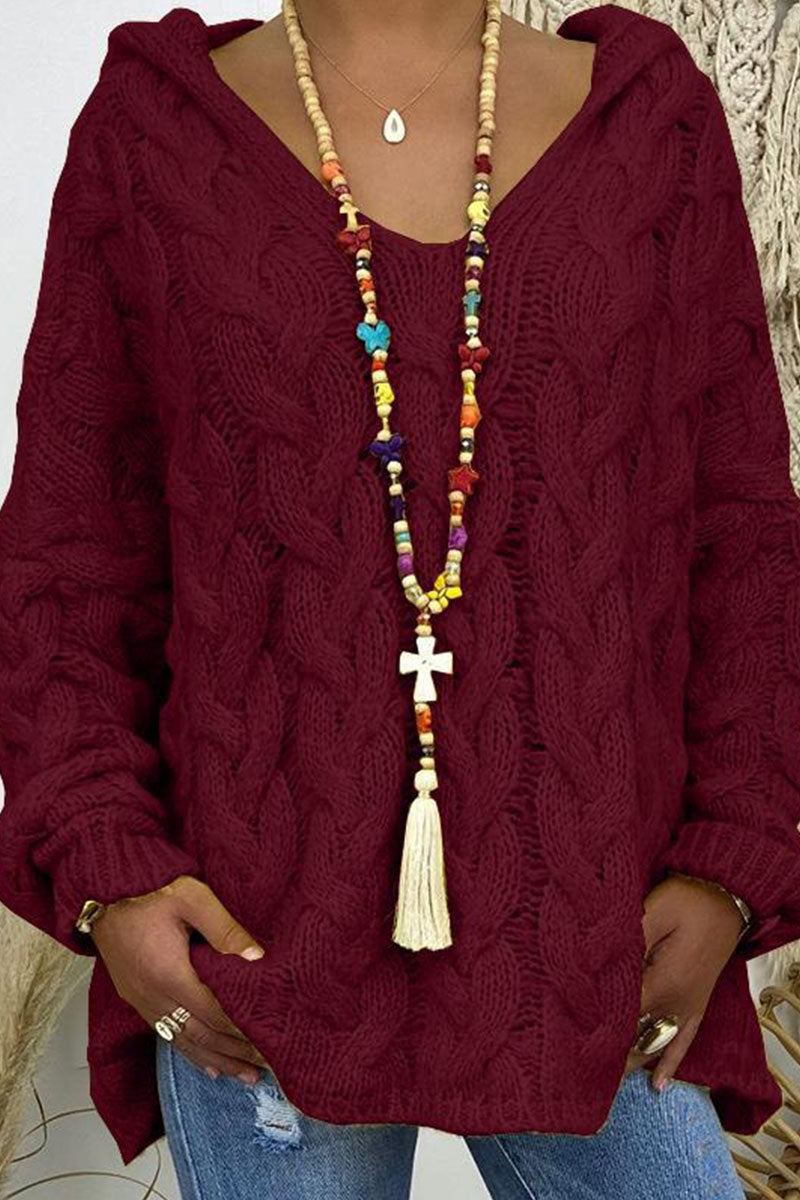 Suéteres con capucha y cuello de parches lisos de moda urbana (16 colores)