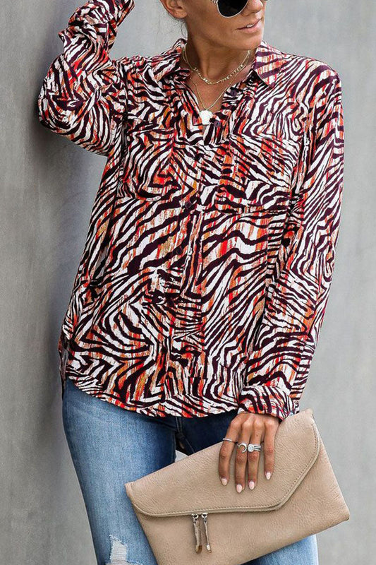 Tops con cuello vuelto y estampado animal de moda callejera