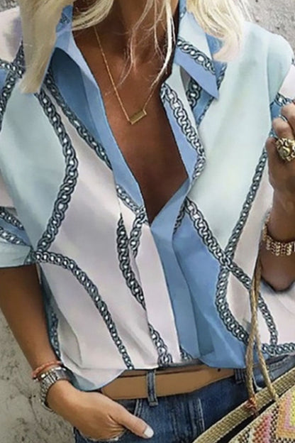 Blusas de cuello vuelto con estampado urbano de moda (5 colores)