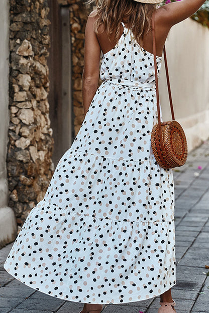 Vestido estampado de lunares con cuello redondo (5 colores)