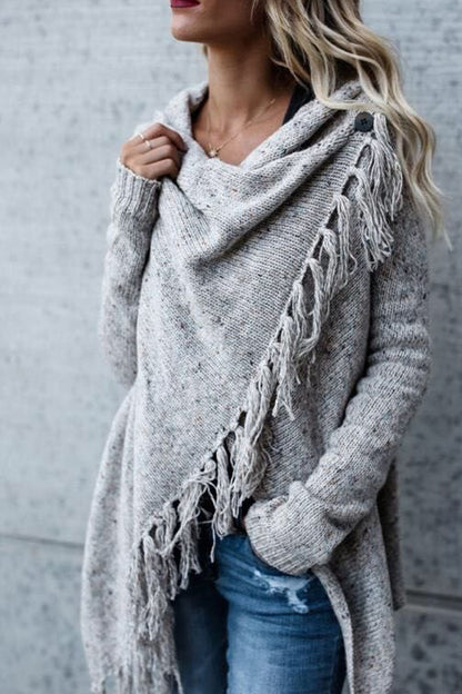 Suéteres casuales de moda con cuello redondo y cintura media, con parches sólidos (7 colores)