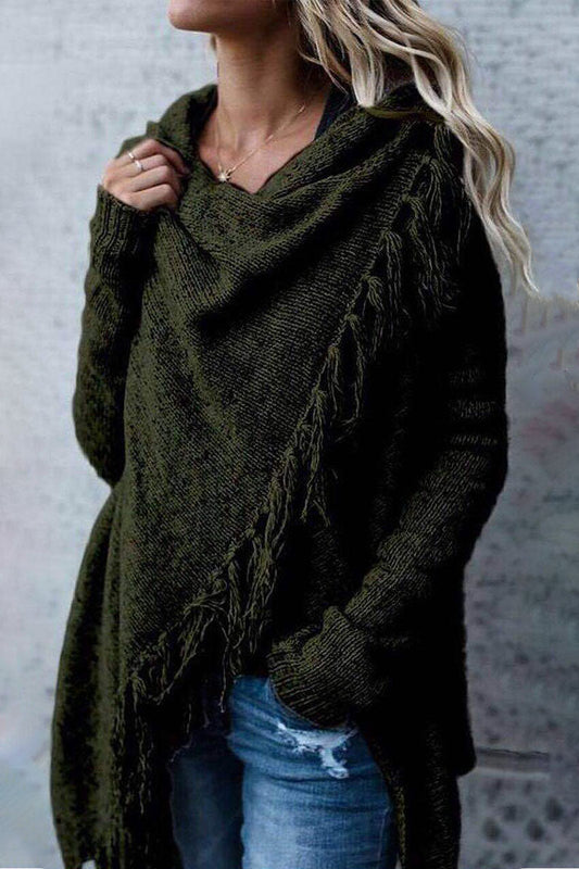 Suéteres casuales de moda con cuello redondo y cintura media, con parches sólidos (7 colores)