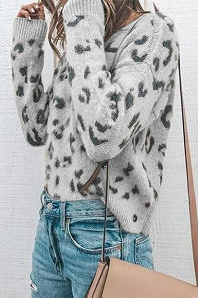 Tops casuales de moda con cuello redondo y estampados