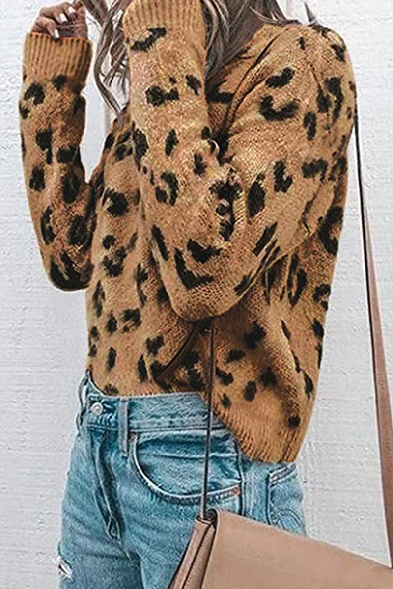 Tops casuales de moda con cuello redondo y estampados