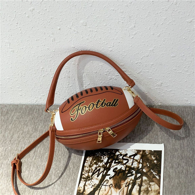 Bolso bandolera informal de rugby con estampado de letras