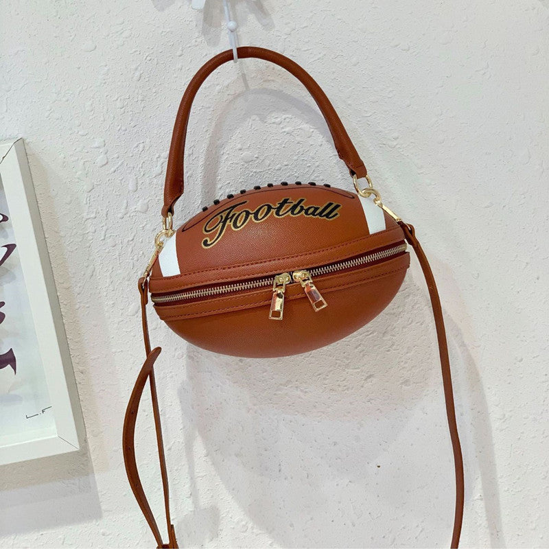 Bolso bandolera informal de rugby con estampado de letras